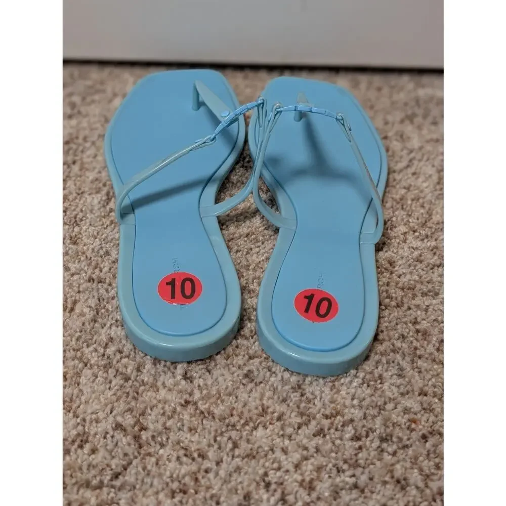 TORY BURCH Roxanne Jelly Sandals, size 10 M; strappy, flip flops, designer; Blue
